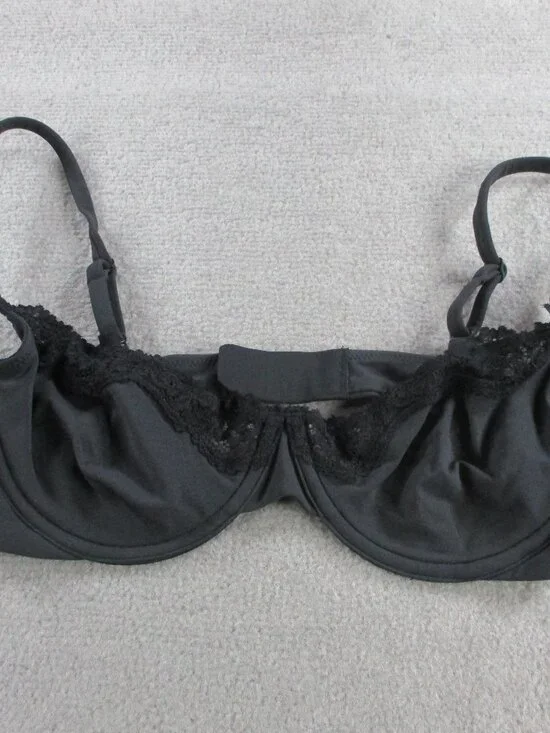 SKIMS Fits Everybody Lace Underwire Bra Womens 34C Onyx Black Scoop Sexy NEW - Picture 2 of 7